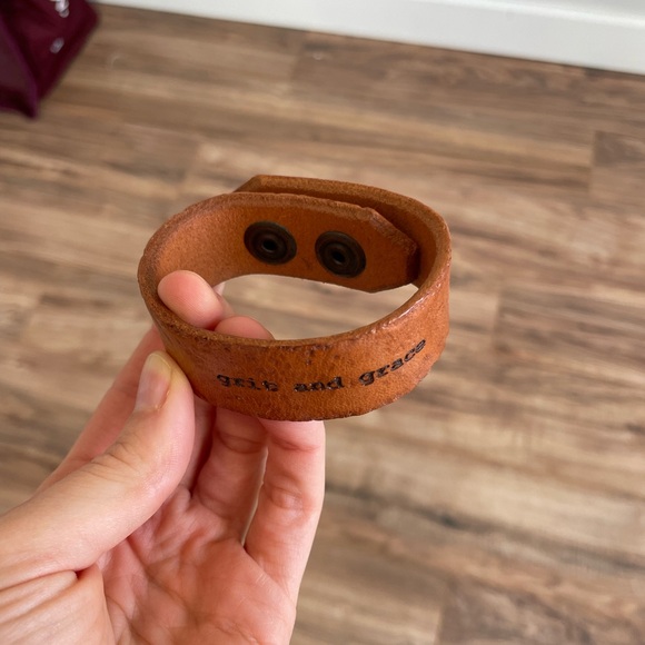 Grit and Grace leather cuff bracelet - Picture 2 of 6